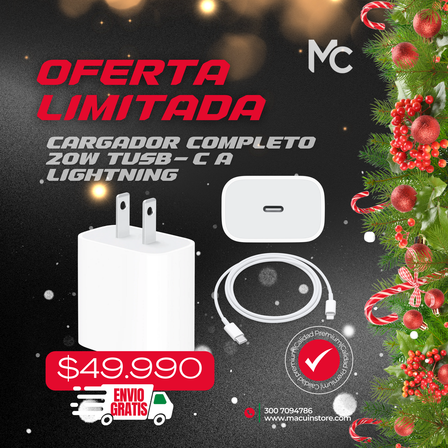 Cargador completo 20w TUSB- C a Lightning📲 🔋
