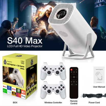 🔥 Proyector HD + Consola Retro 2 en 1 – Cine y diversión en una sola pantalla