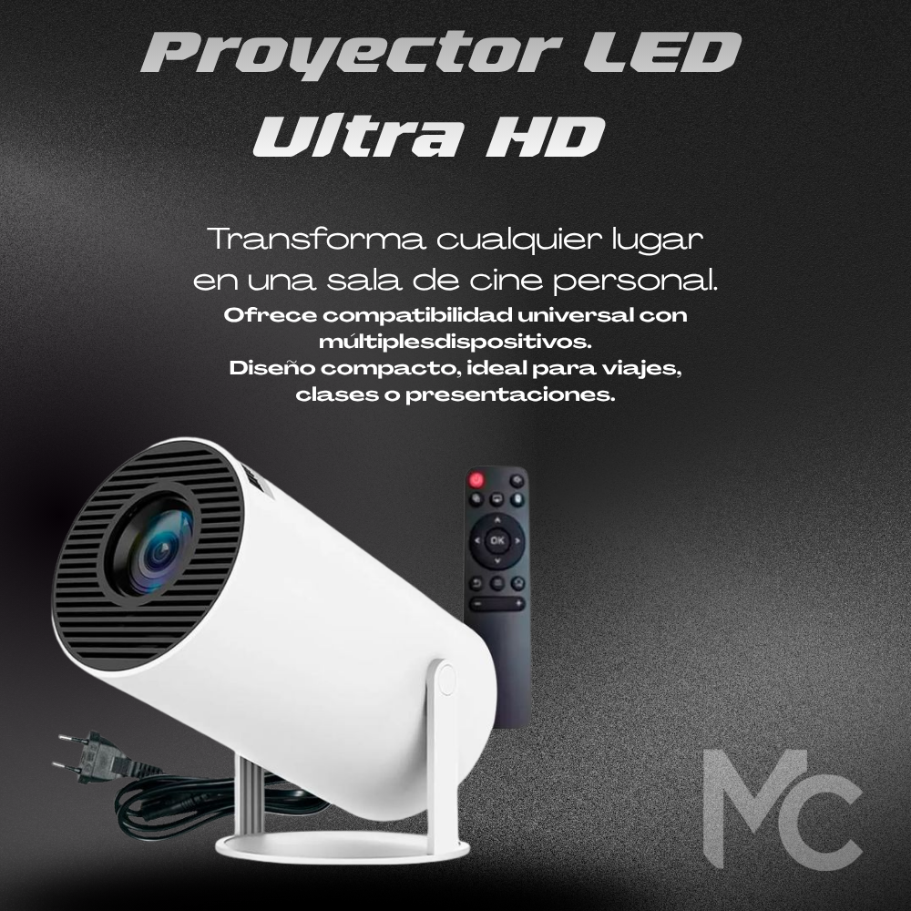 Proyector LED Ultra HD – Tu cine en casa, donde quieras